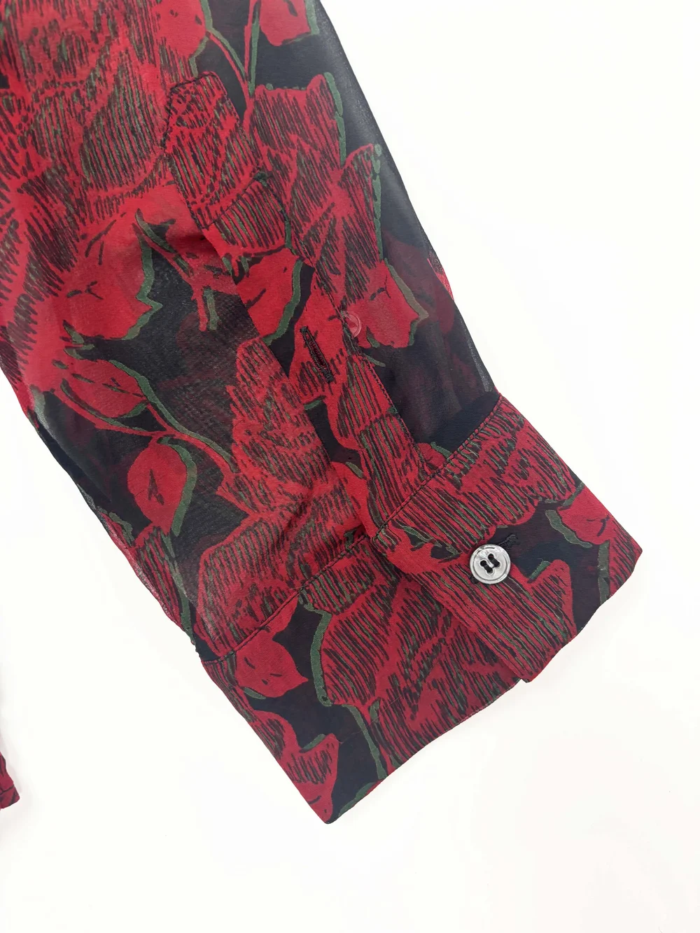 Alexander McQueen S/S 2002 red silk ruffle shirt — JAMES VELORIA